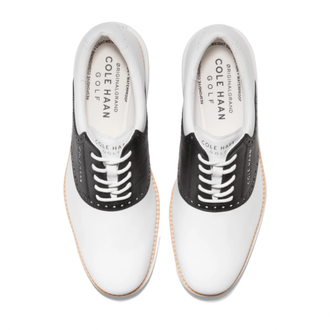 Cole Haan Men's ØriginalGrand Saddle Golf Shoe - White/Black