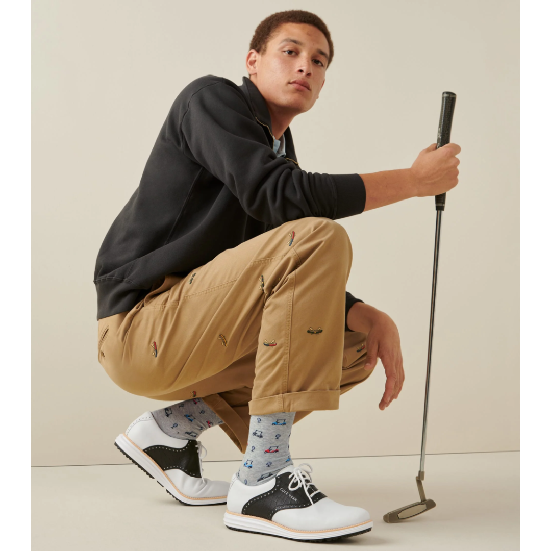 Cole Haan Men's ØriginalGrand Saddle Golf Shoe - White/Black