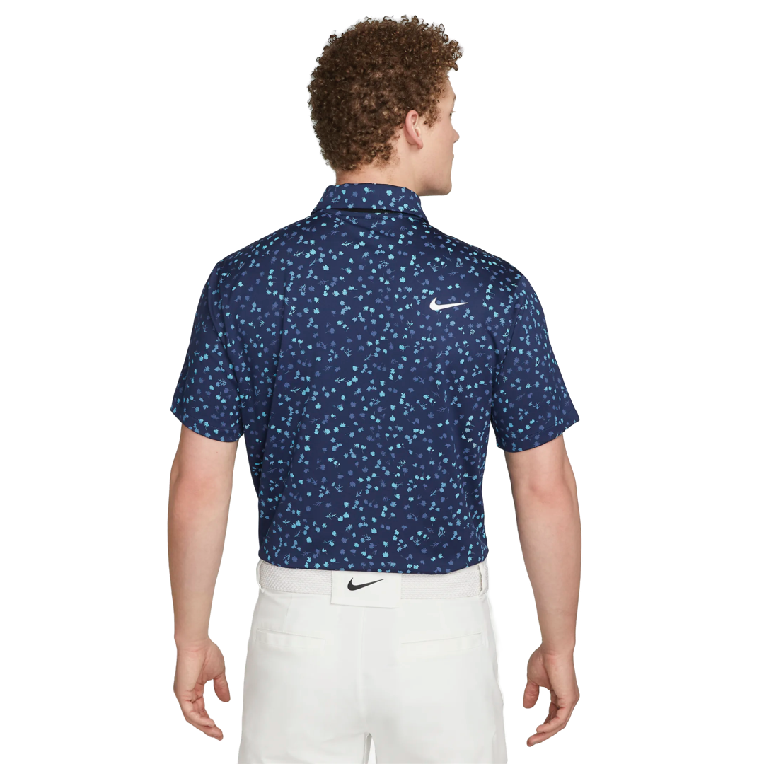 Nike Dri-FIT Tour Floral Golf Polo - Midnight Navy/White