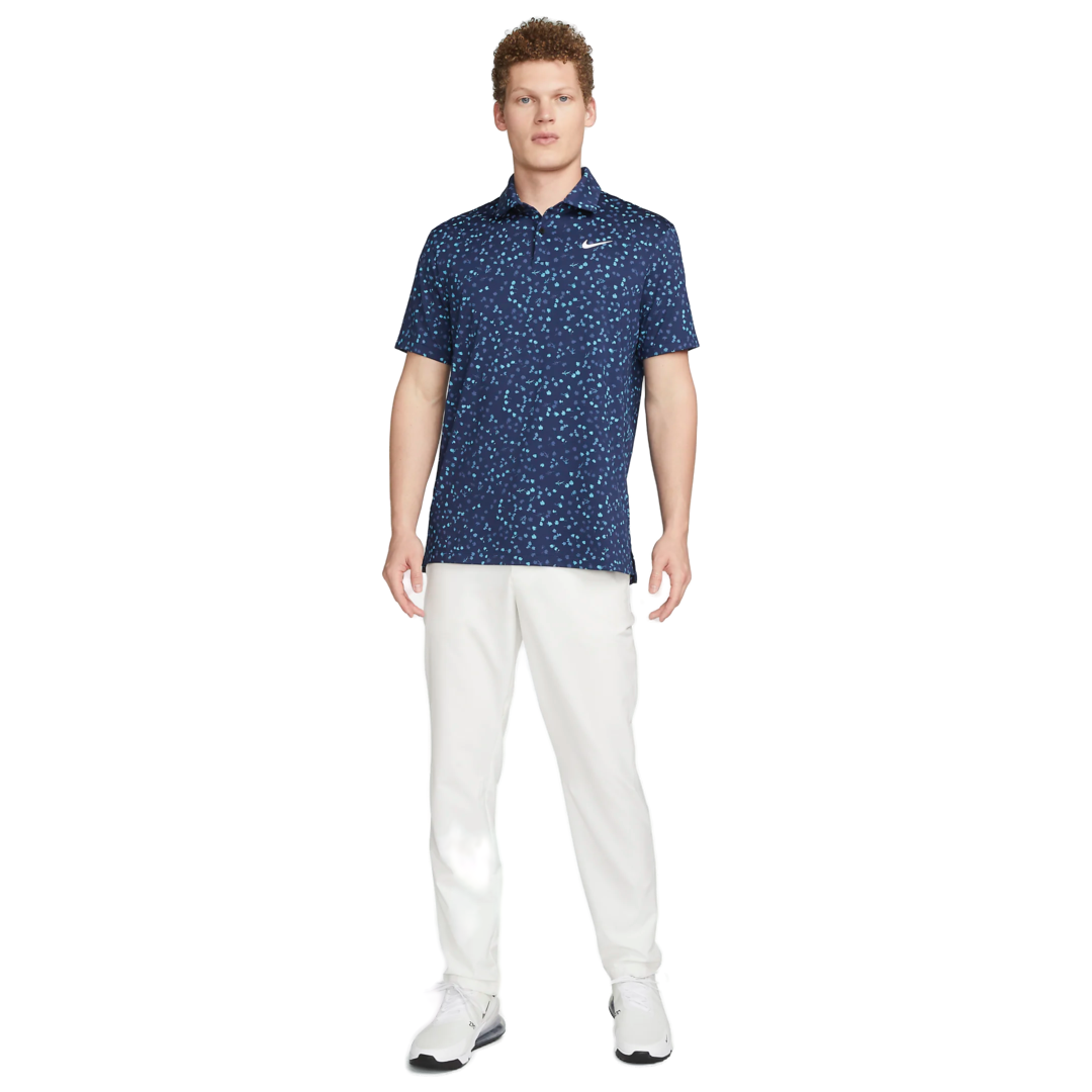 Nike Dri-FIT Tour Floral Golf Polo - Midnight Navy/White