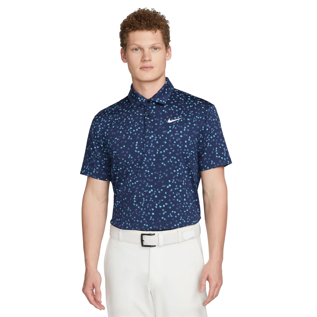 Nike Dri-FIT Tour Floral Golf Polo - Midnight Navy/White