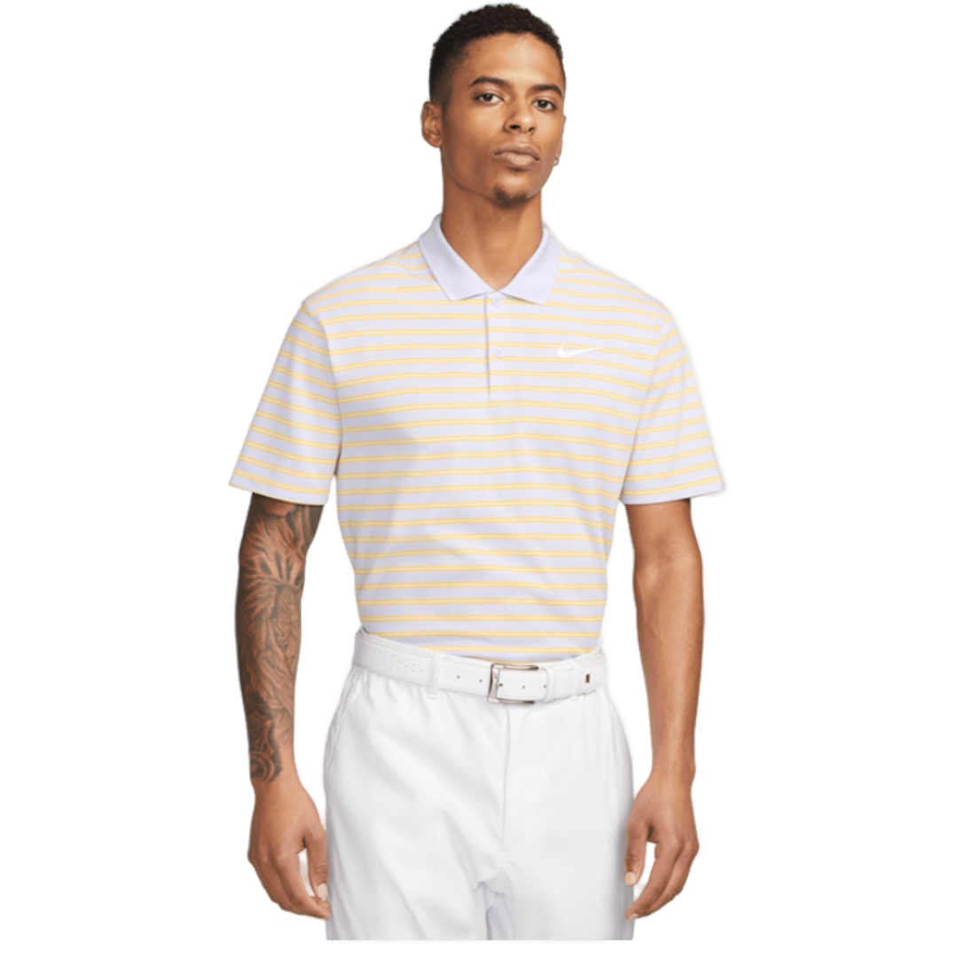 Nike Dri-Fit Victory Stripe Polo - Oxygen Purple/White