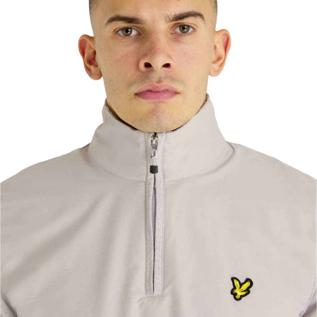 Lyle & Scott Overlay 1/4 Zip Knit - Pebble