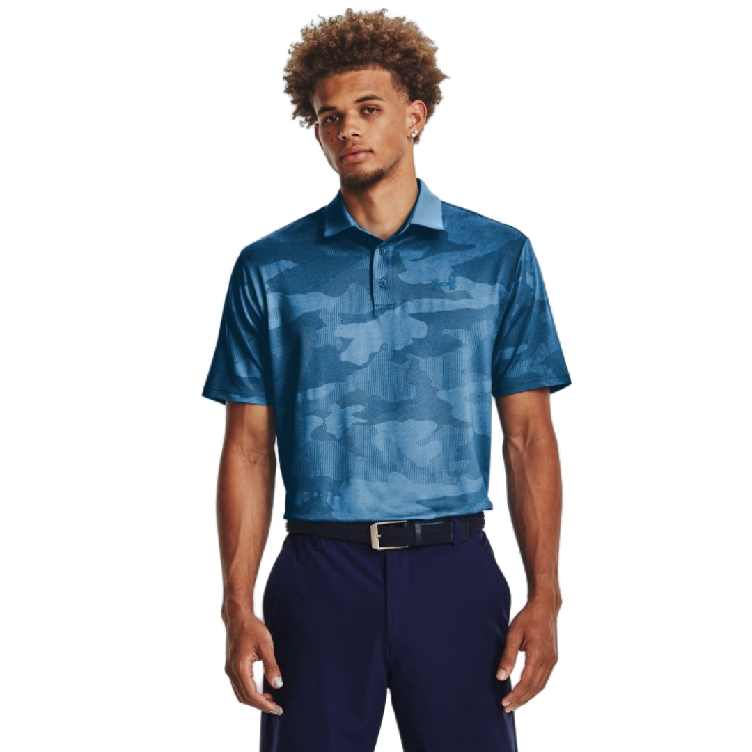 Under Armour Playoff Camo Jacquard Polo - Cosmic Blue