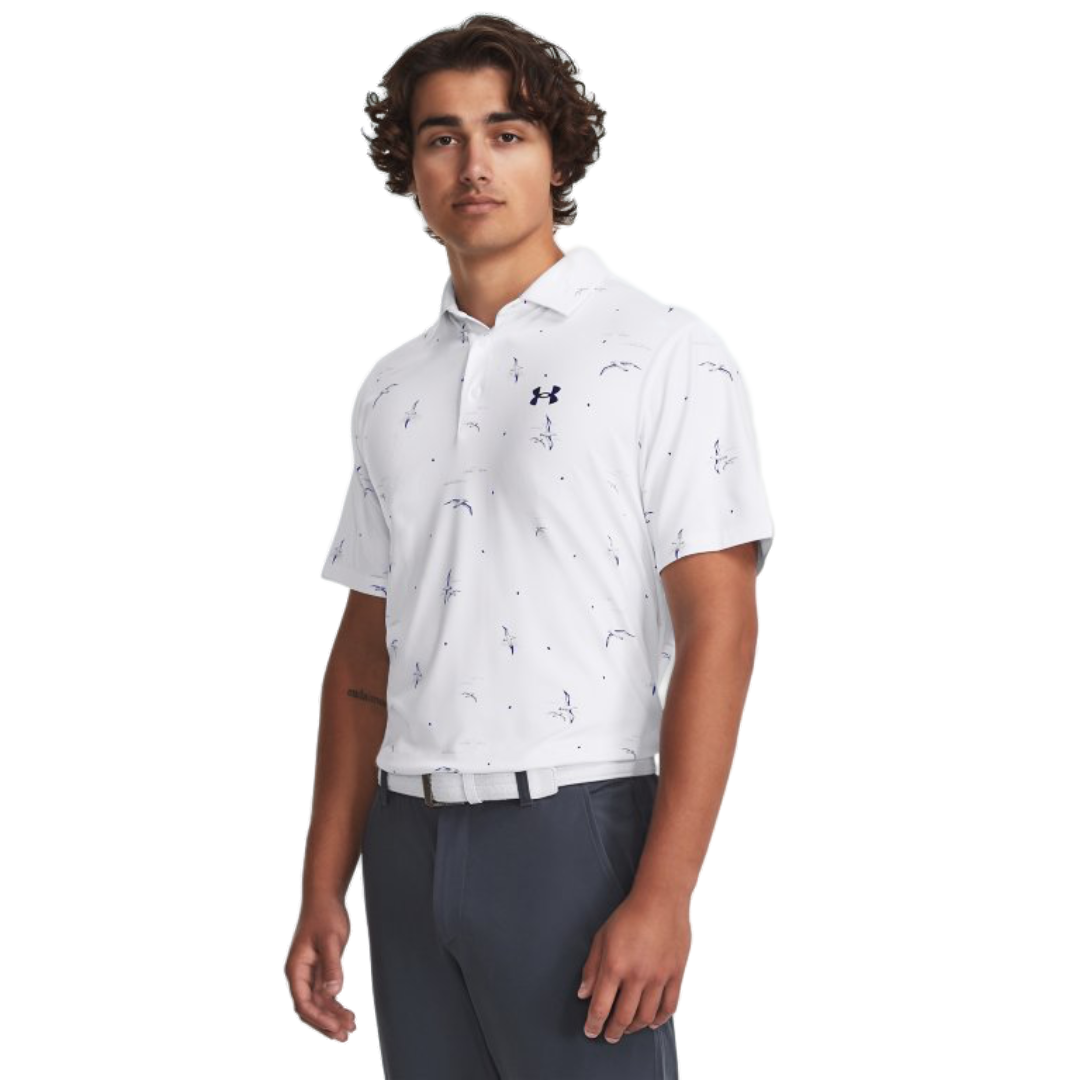Under Armour Playoff Polo Printed 3.0- White