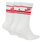 Essential Stripe Crew Socks - White/Red