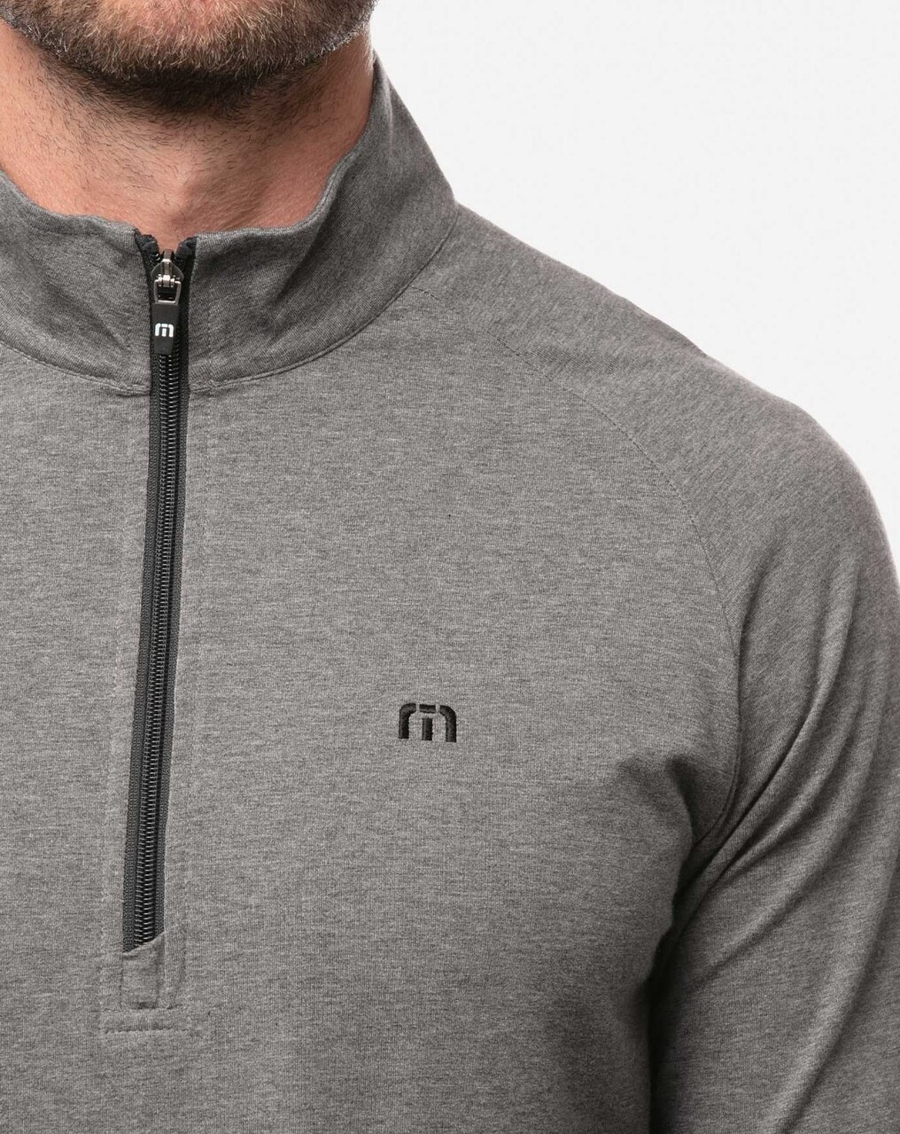 TravisMathew Zachary 1/2 Zip (Heather Dark Shadow) - Desirable Golf