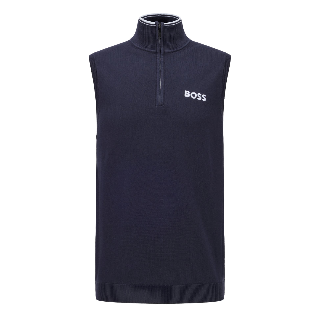 BOSS Zolf Sleeveless Golf Sweater Navy