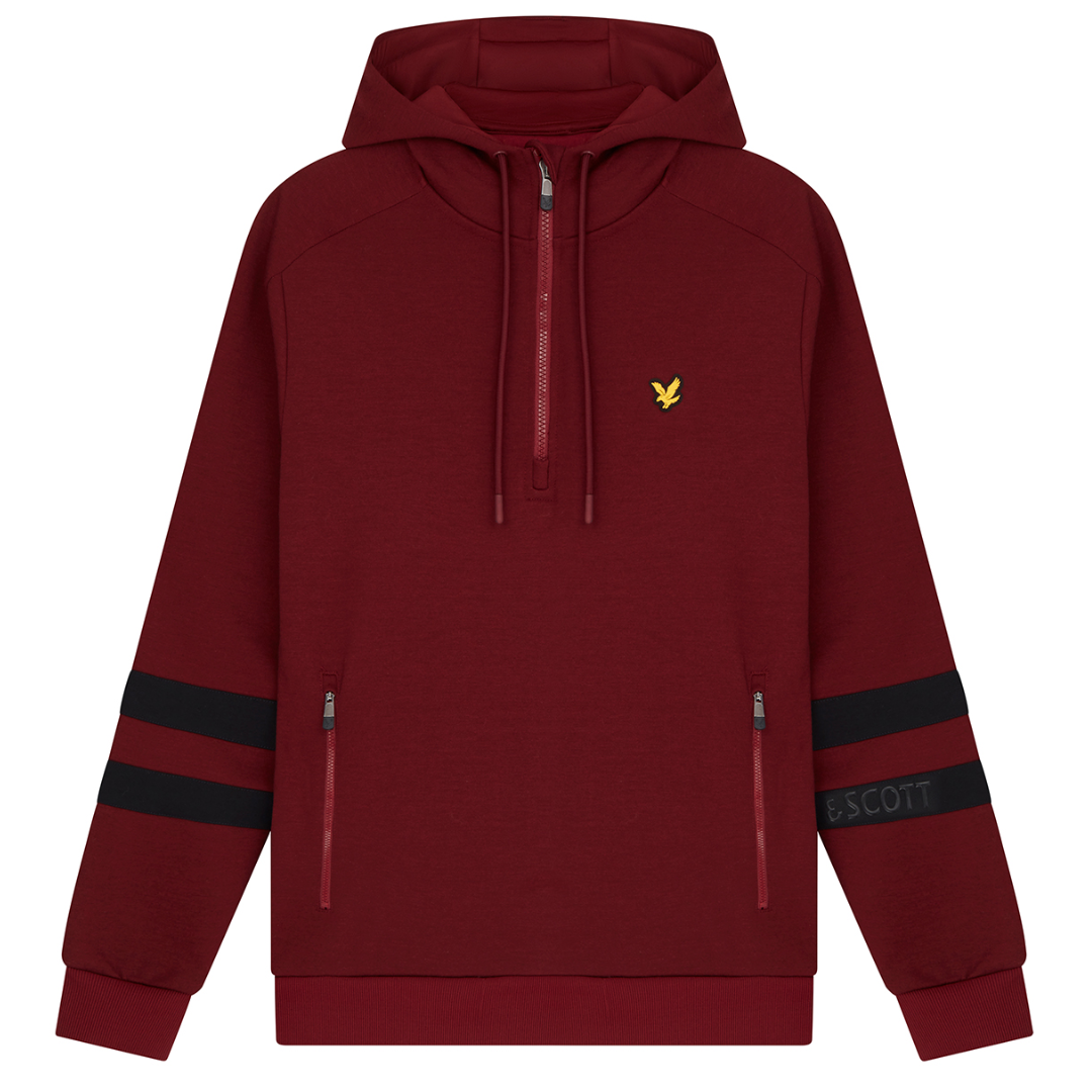 Lyle & Scott Sports Stripe Hoodie - Burnt Velvet