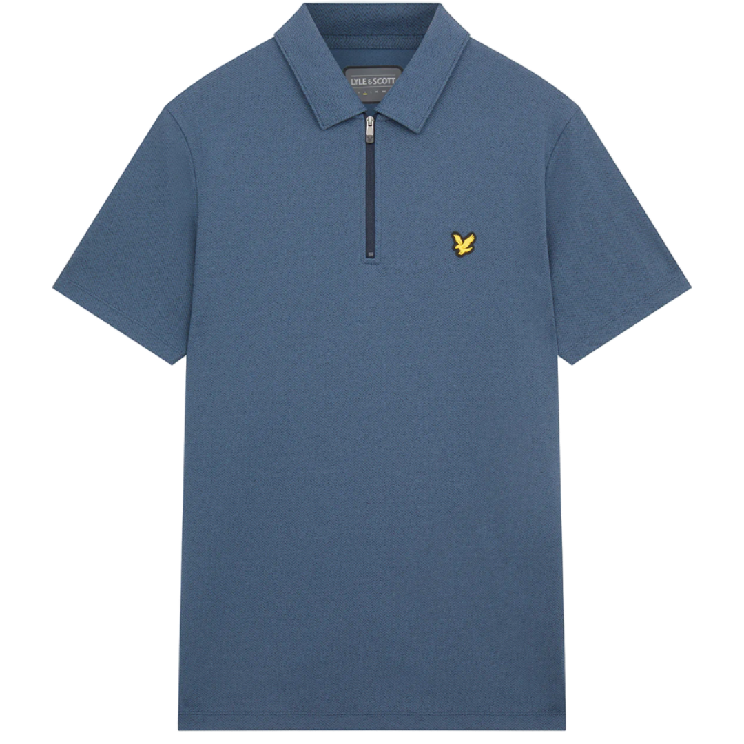 Lyle & Scott Chevron Zip Polo - Dark Navy