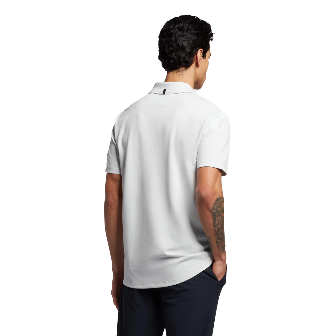 Lyle & Scott Chevron Zip Polo - Pebble/White