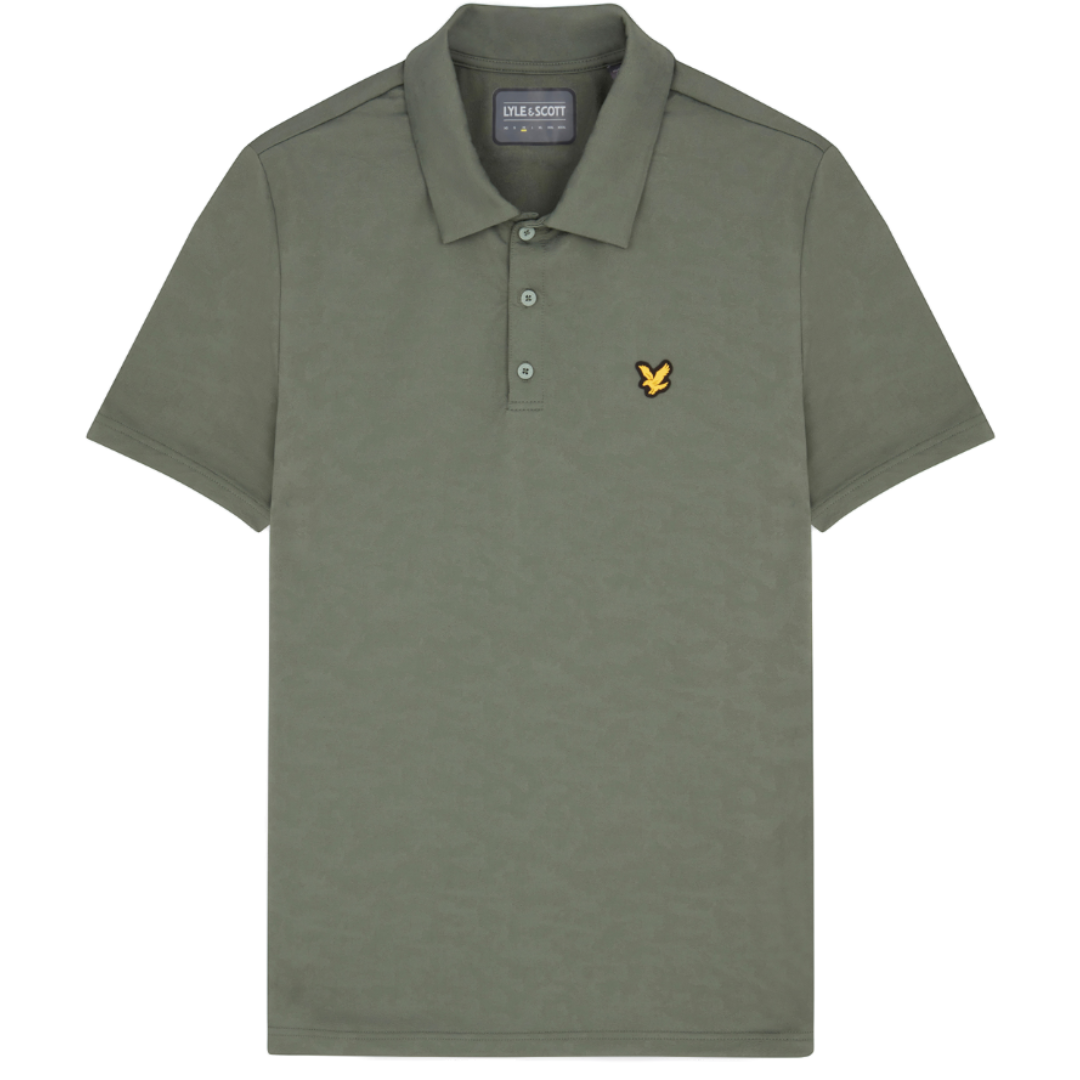 Lyle & Scott Seafoam Jacquard Polo - Cactus Green