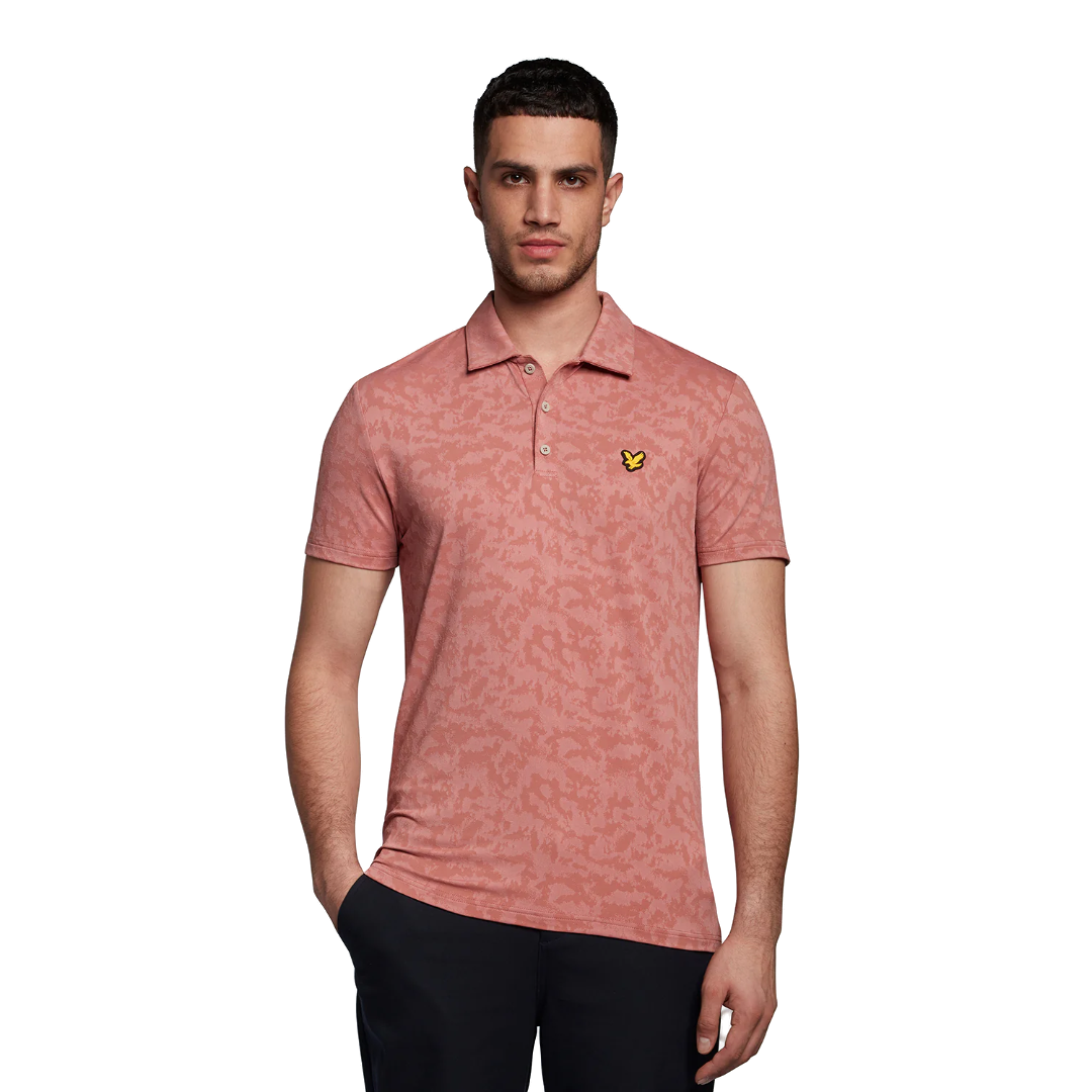 Lyle & Scott Seafoam Jacquard Polo - Rose Brown