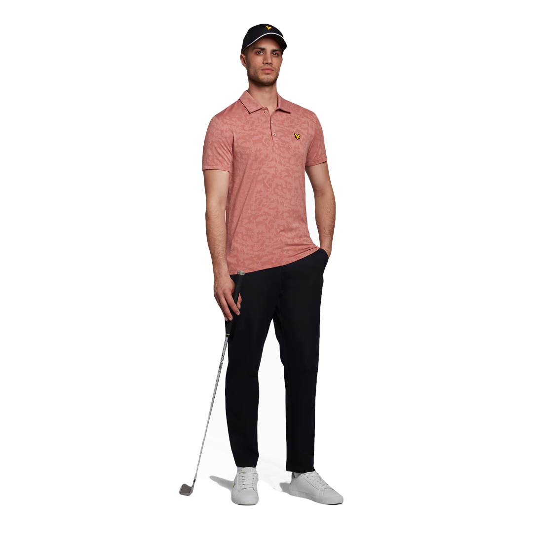 Lyle & Scott Seafoam Jacquard Polo - Rose Brown