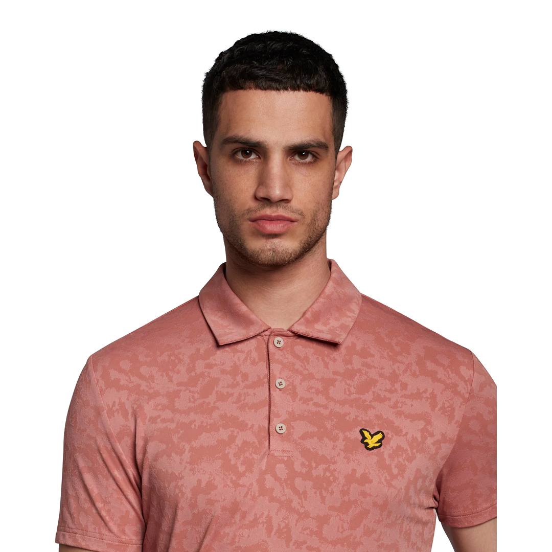 Lyle & Scott Seafoam Jacquard Polo - Rose Brown