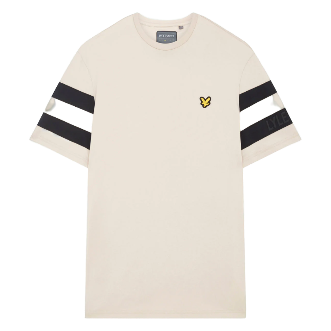 Lyle & Scott Sleeve Stripe Tee - Warm Dust