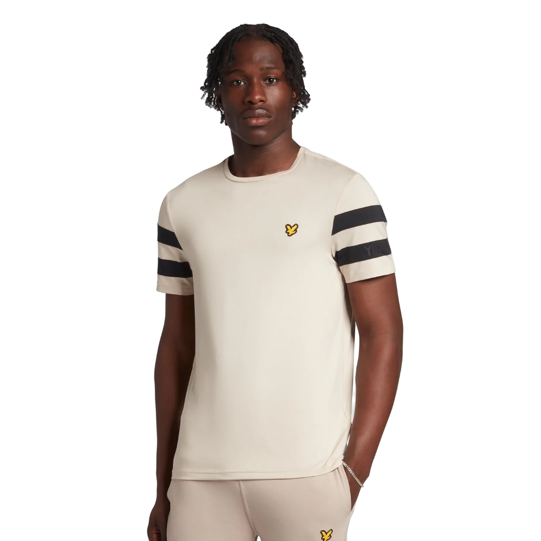 Lyle & Scott Sleeve Stripe Tee - Warm Dust