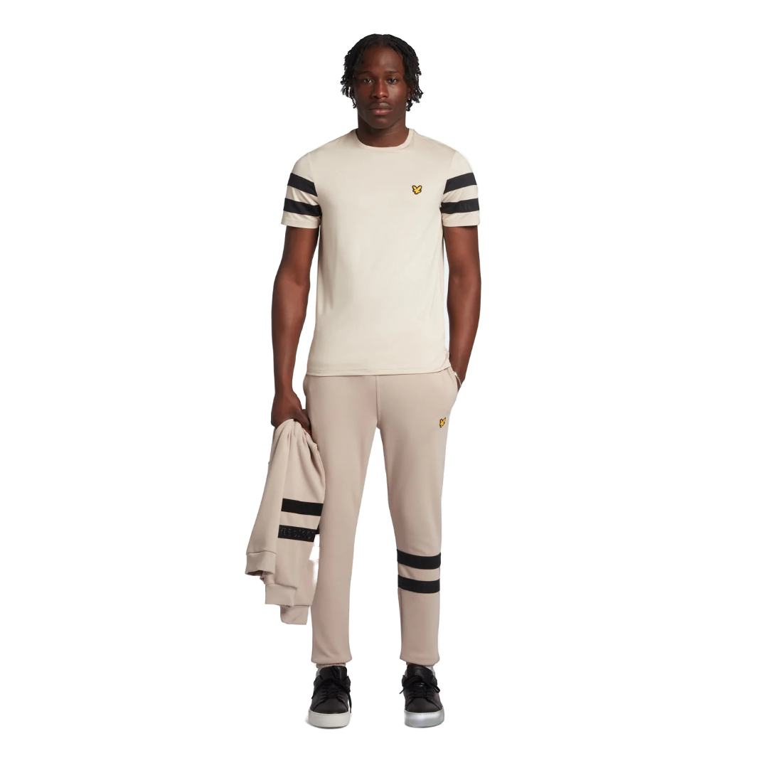 Lyle & Scott Sleeve Stripe Tee - Warm Dust