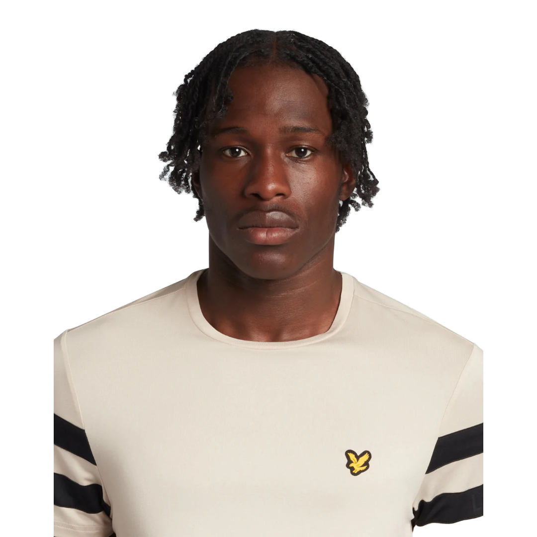 Lyle & Scott Sleeve Stripe Tee - Warm Dust