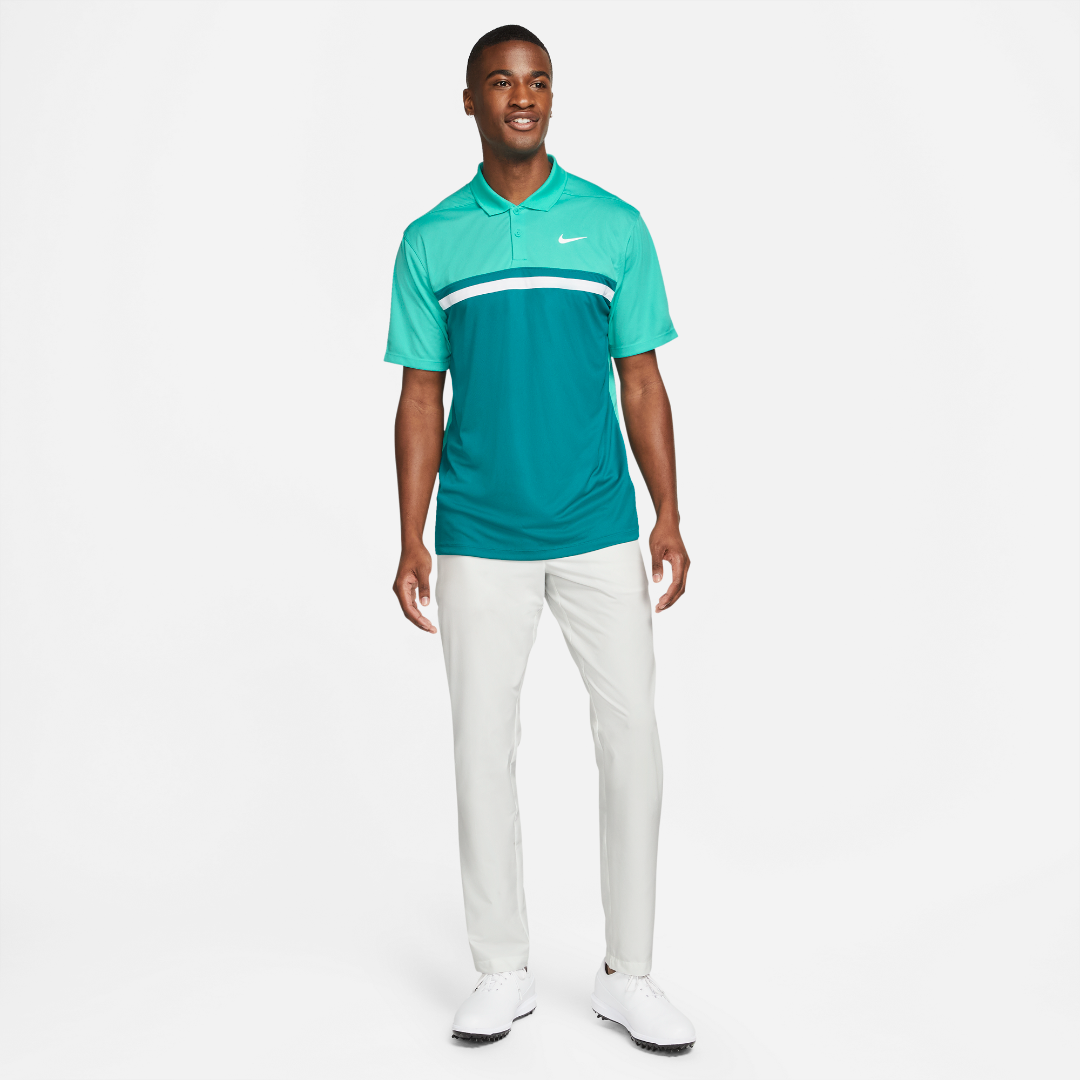 Nike victory colourblock polo shirt teal spruce