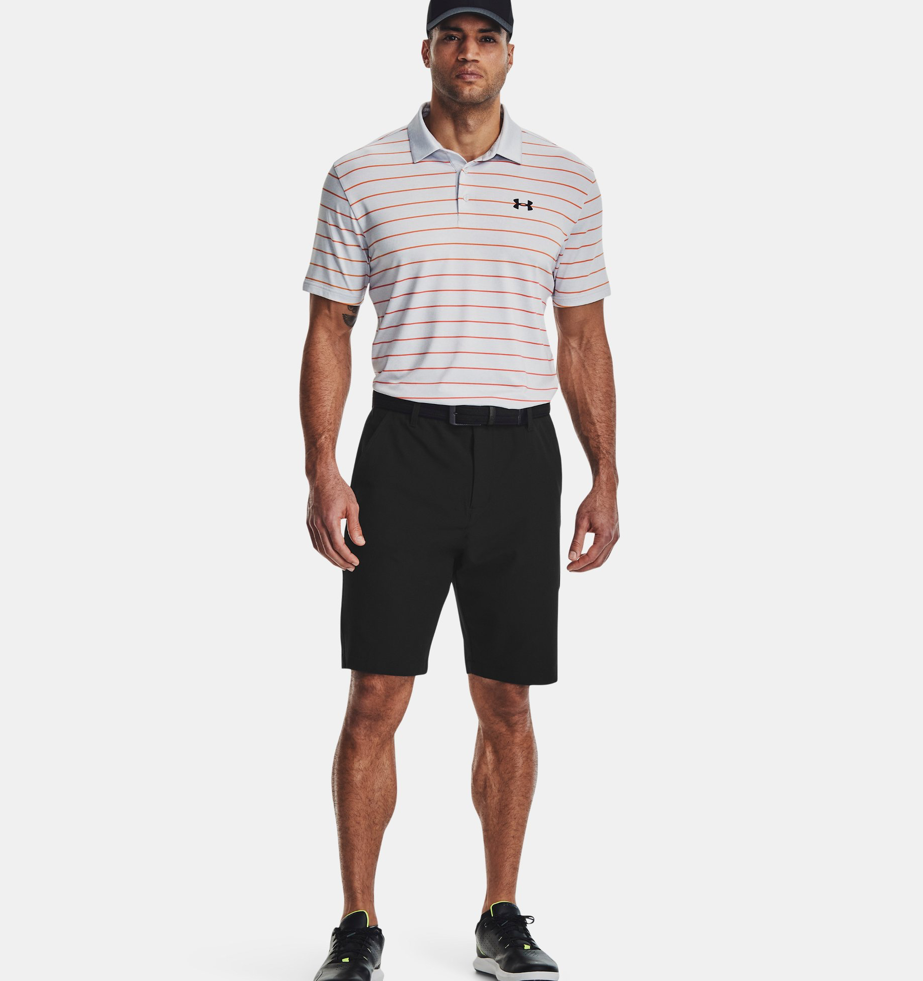 Under Armour Playoff 3.0 Stripe Polo - Halo Gray / Orange Blast