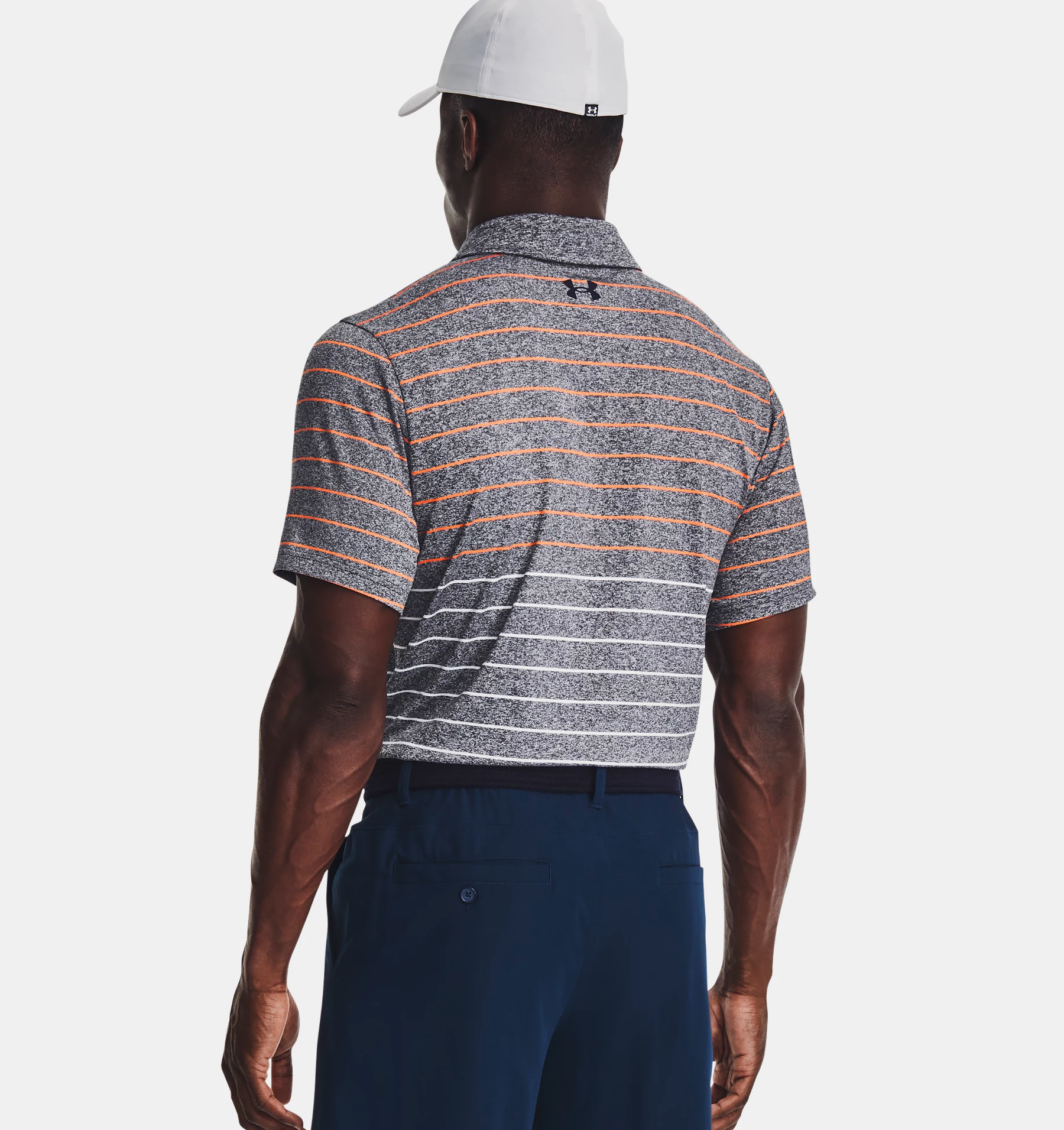 Under Armour Playoff 3.0 Stripe Polo - Midnight Navy / Orange Blast