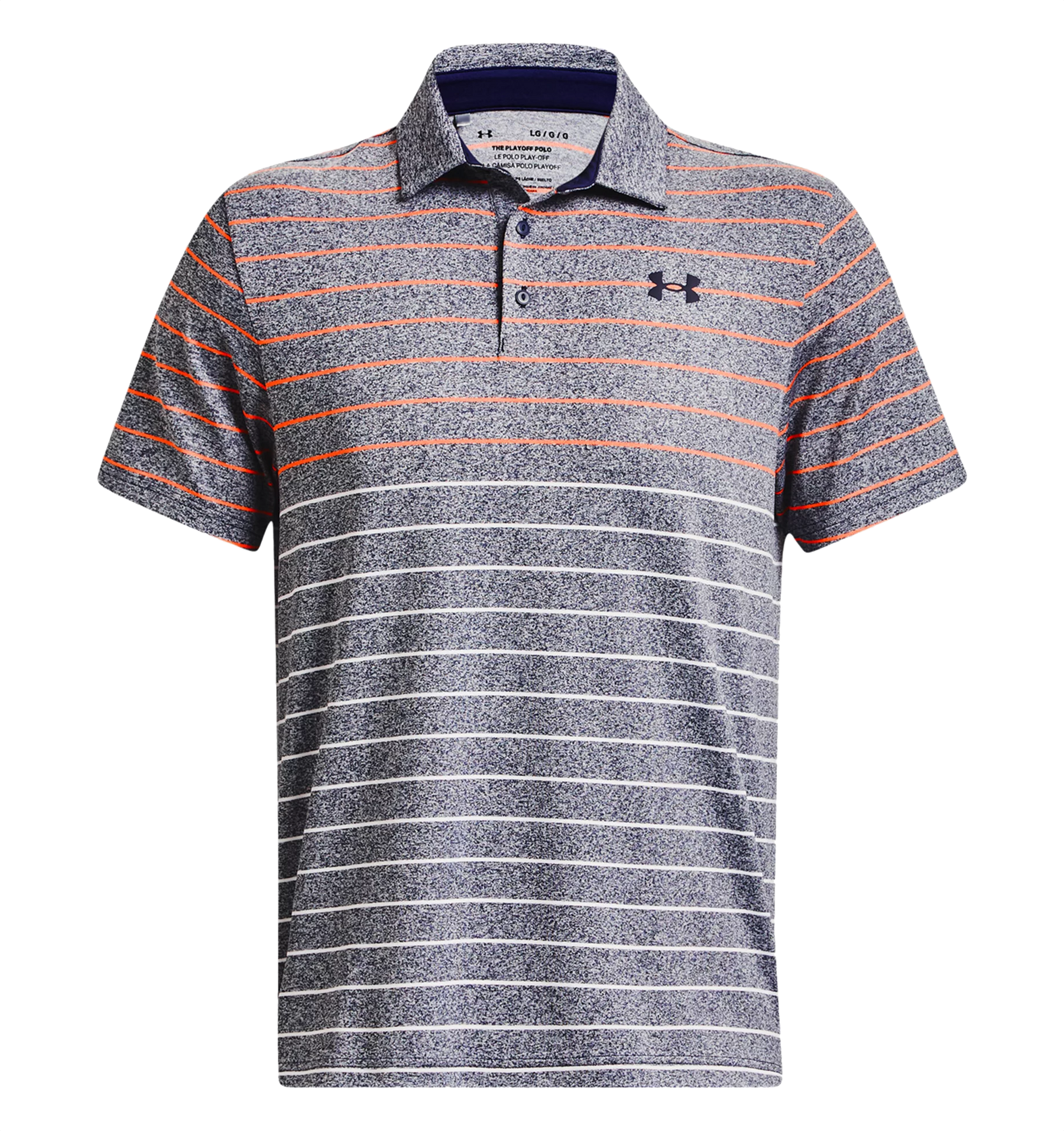 Under Armour Playoff 3.0 Stripe Polo - Midnight Navy / Orange Blast