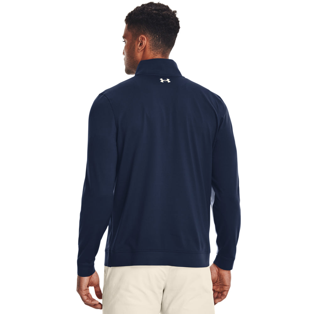 Under Armour Midlayer Half Zip Golf Top - Academy/White