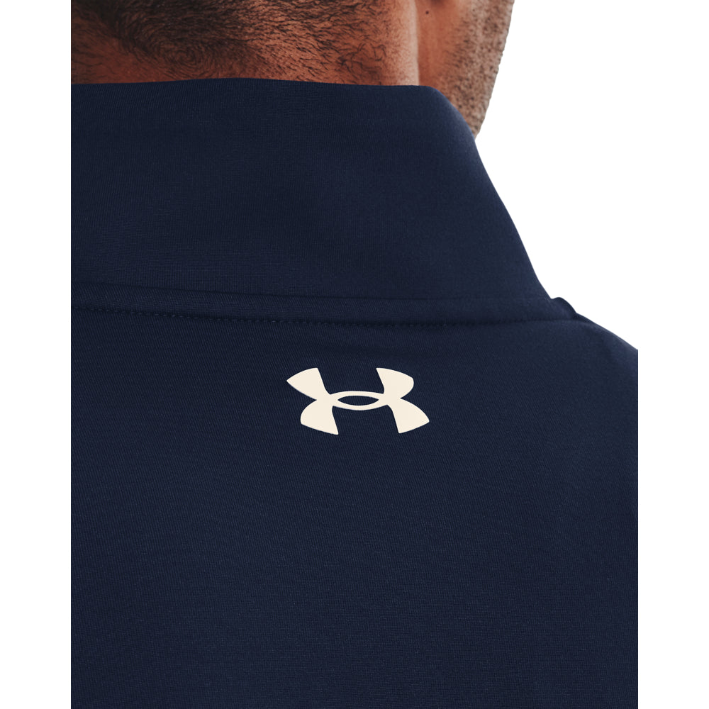 Under Armour Midlayer Half Zip Golf Top - Academy/White