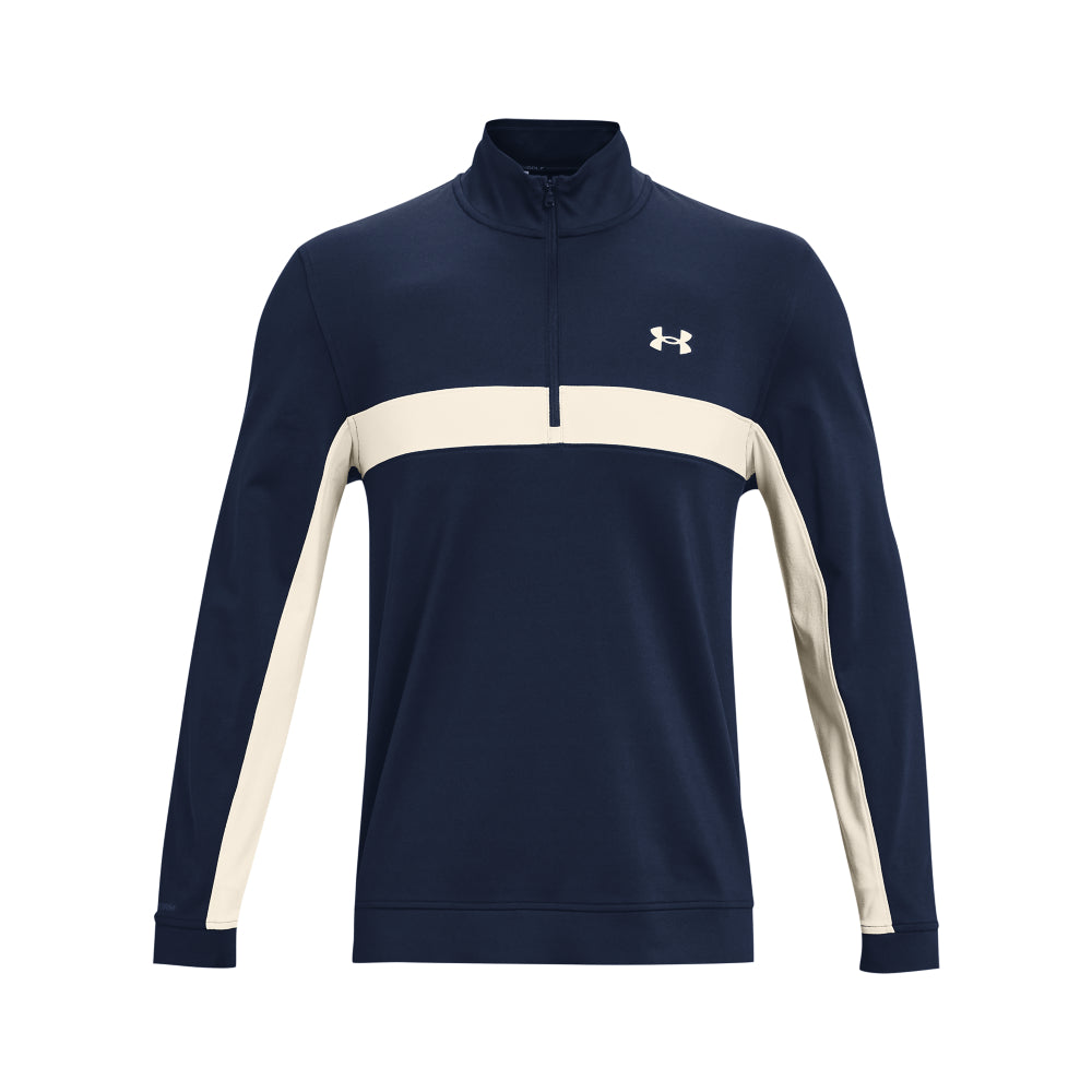 Under Armour Midlayer Half Zip Golf Top - Academy/White