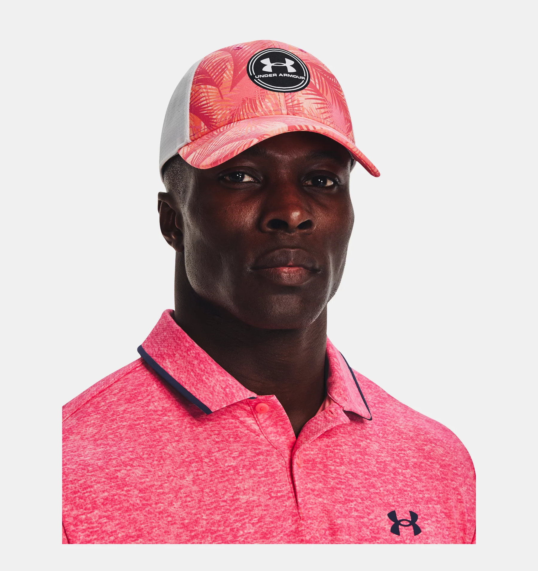 UA Iso-Chill Driver Mesh Adjustable Cap - Playful Peach / White