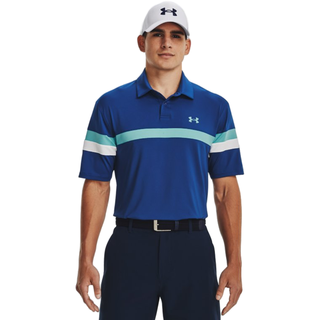 Under Armour T2G Colour Block Polo - Blue Mirage