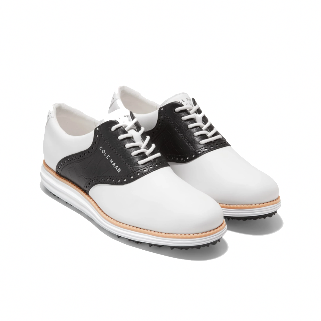 Cole Haan Men's ØriginalGrand Saddle Golf Shoe - White/Black