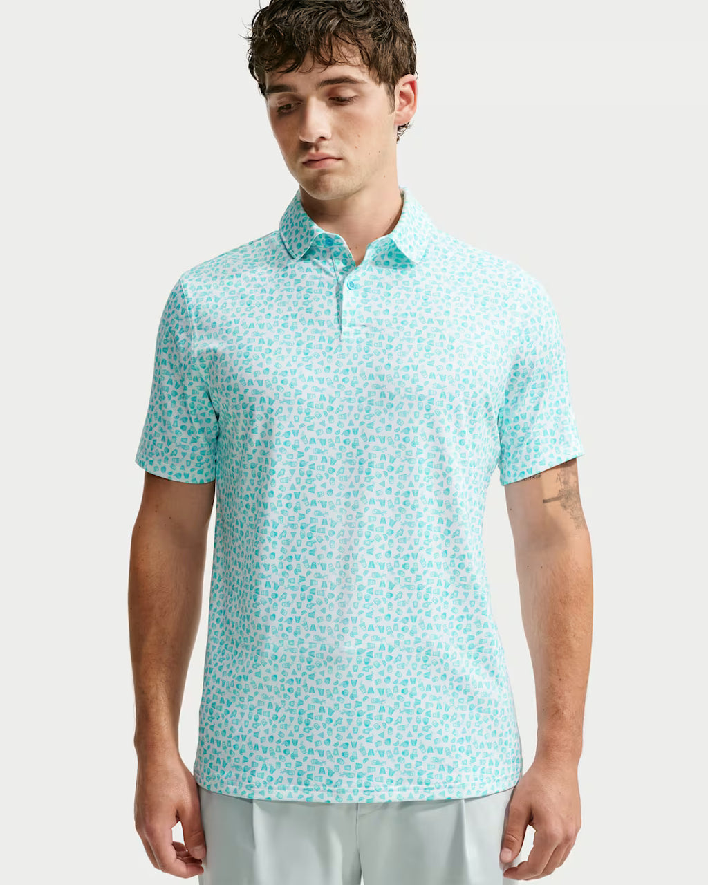 Dri-Fit Velocity Micro-Print Polo - Baltic Blue