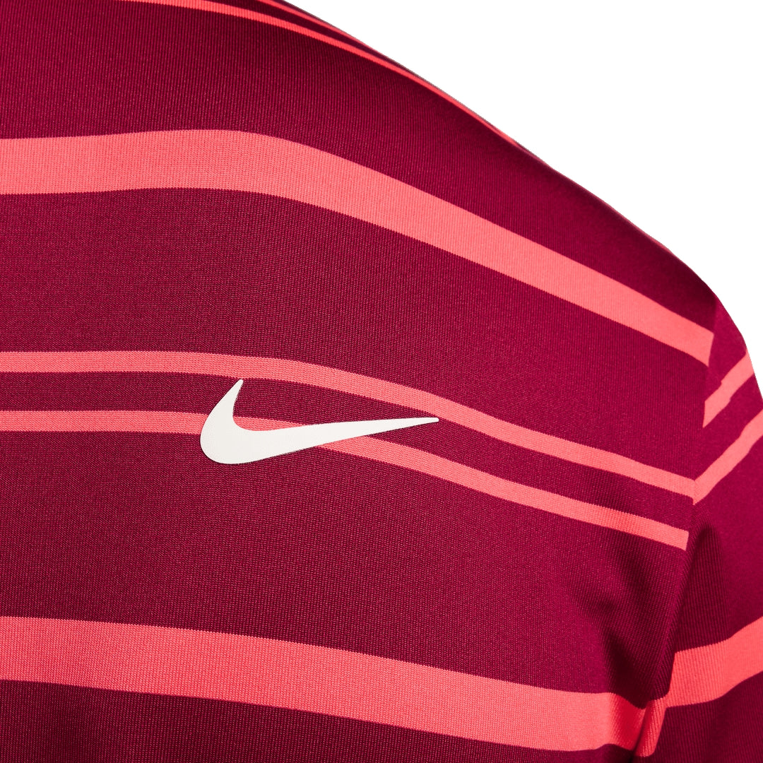 Nike Dri-Fit Victory Tour Stripe Polo - Burgundy Crush