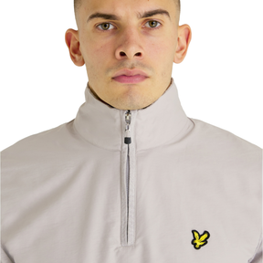 Lyle & Scott Overlay 1/4 Zip Knit - Pebble