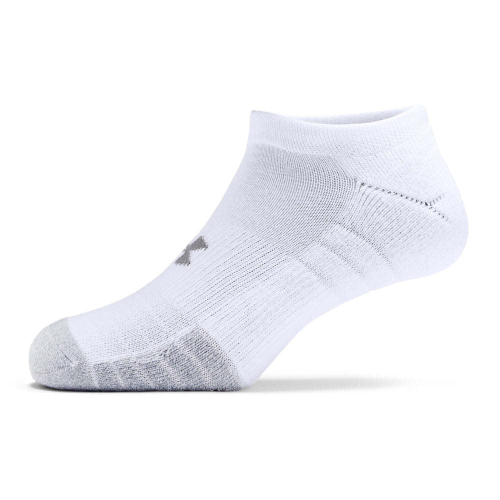 UA Heatgear No-Show Socks (White) - Desirable Golf