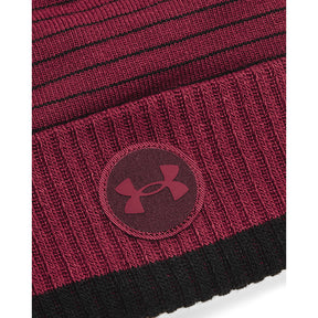 Under Armour Halftime Fleece Beanie Red - Desirable Golf