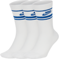Nike Sportswear Essential Stripe Crew Socks (White/Royal) - Desirable Golf