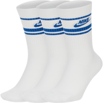 Nike Sportswear Essential Stripe Crew Socks (White/Royal) - Desirable Golf