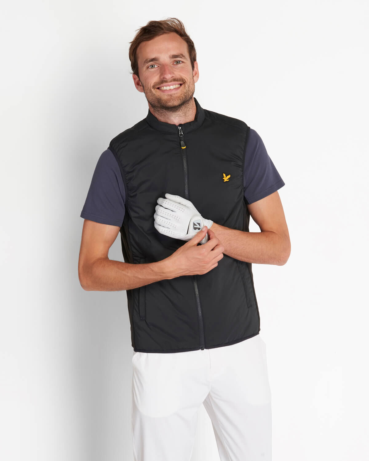 Lyle and scott golf gilet black