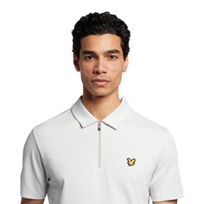 Lyle & Scott Chevron Zip Polo - Pebble/White