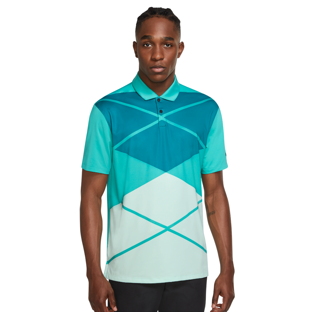 Nike Vapor Argyle Print Polo Teal