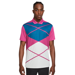 Nike dri-fit vapor argyle print polo active pink