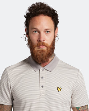 Lyle & Scott Golf Microstripe Polo - Warm Dust/Blush Grey