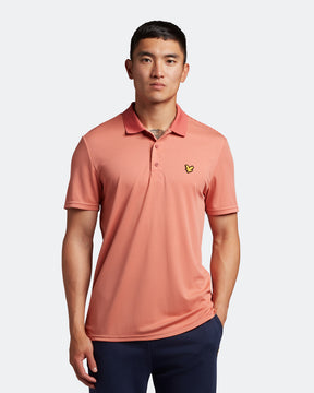 Lyle & Scott Golf Microstripe Polo - Shrimp/Warm Rose