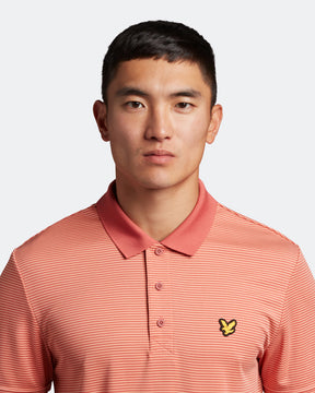 Lyle & Scott Golf Microstripe Polo - Shrimp/Warm Rose