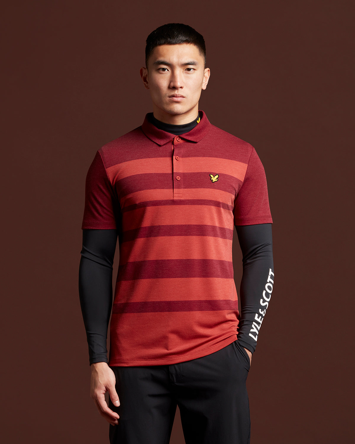 Lyle & Scott Widestripe Polo (Battle Rust) - Desirable Golf