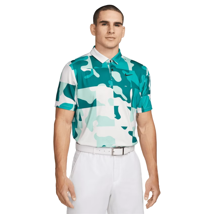 Dri-Fit Tour Polo Camo Grid - Summit White/Black