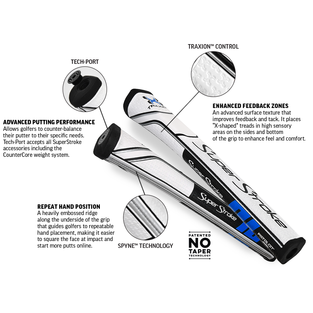 Superstroke Traxion Tour 2.0 - Black/Blue/White - Desirable Golf